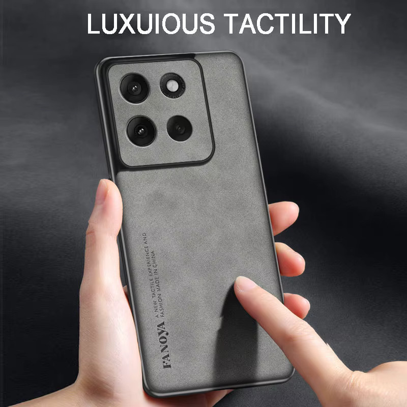 Stoßfeste Leder-Schutzhülle für Motorola G86 Power, Moto G06, G67 und Moto G100 in Braun - Bild 2
