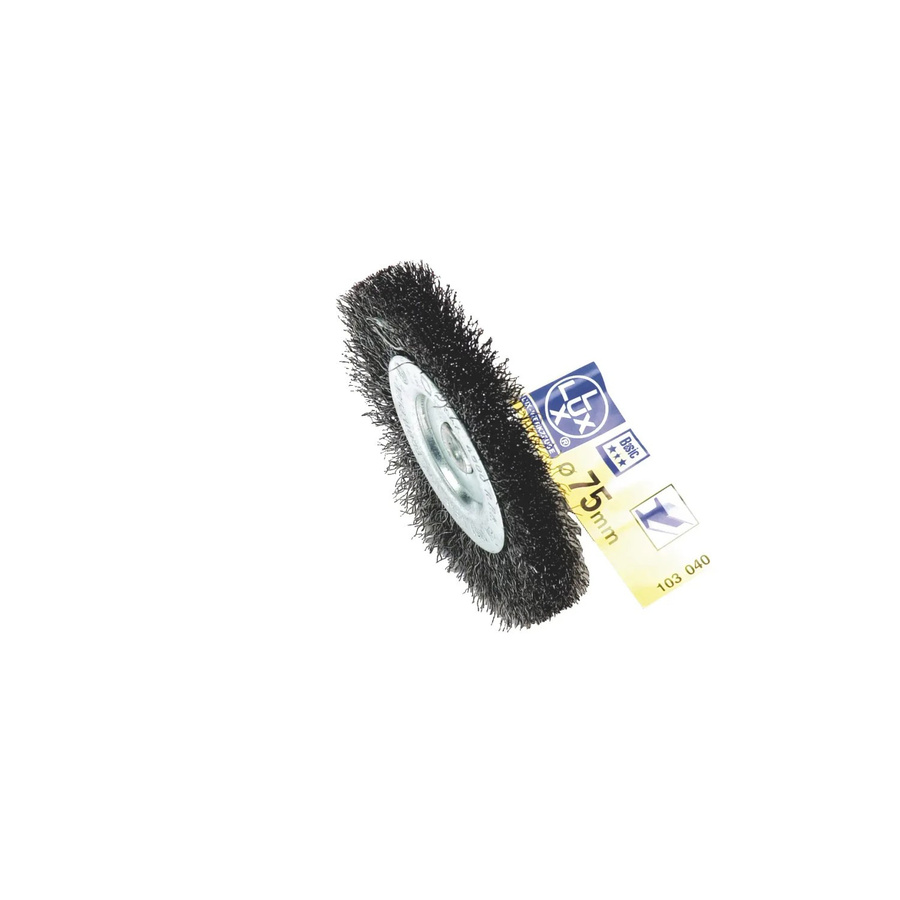 LUX-TOOLS Scheibenbürste Fein für Winkelschleifer Durchmesser: 7,5 cm, Farbe: Schwarz - Bild 2