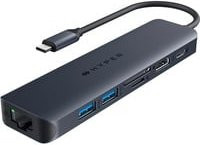 HyperDrive EcoSmart Gen.2 Universal USB-C 7-in-1 Hub Dockingstation mit 100 W PD Power Pass-thru und 4K UHD HDMI in Blau/Grau - Bild 1