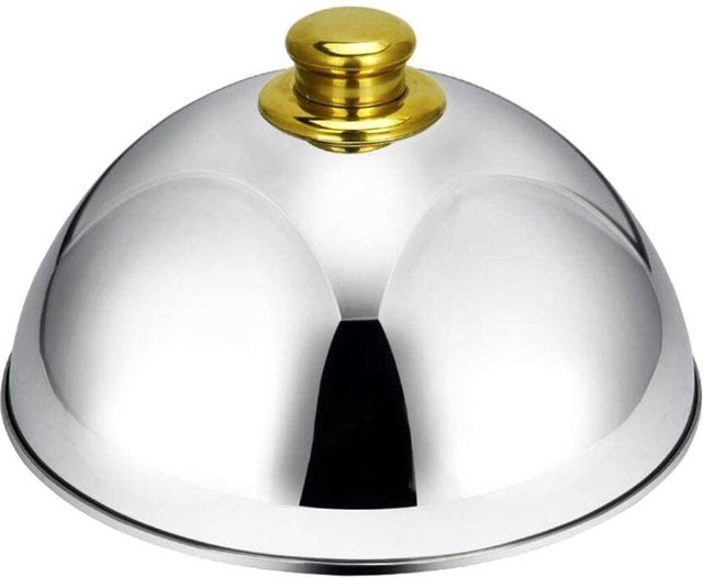 TOMTOP JMS Edelstahl Cloche Lebensmittel Abdeckung in Silber, Durchmesser: 25,4 cm - Bild 1