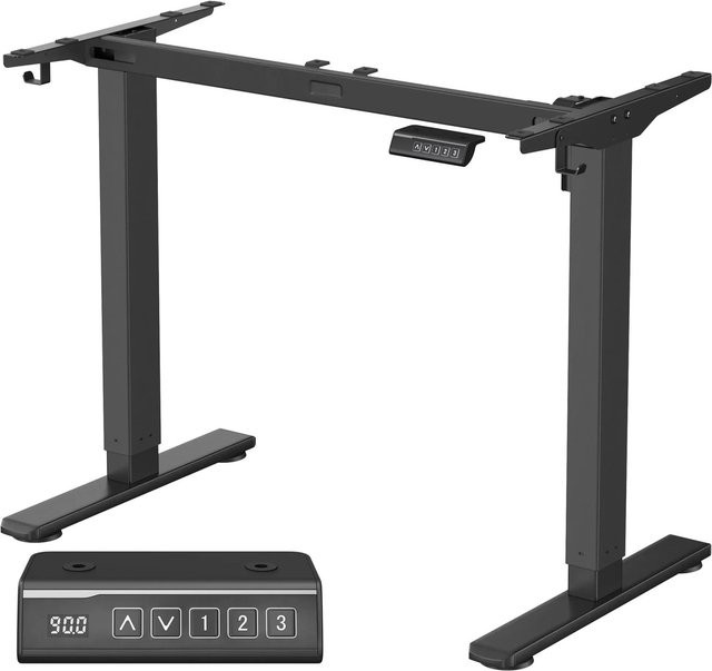 Vasagle Elektrischer Schreibtisch mit Memory-Funktion in Schwarz, B/T/H: 120 x 50 x 70 cm (Höhenverstellbar) - Bild 1