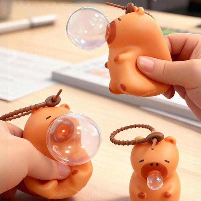 Capybara Blasen spuckendes Fidget-Spielzeug, 1 Stück - Bild 1