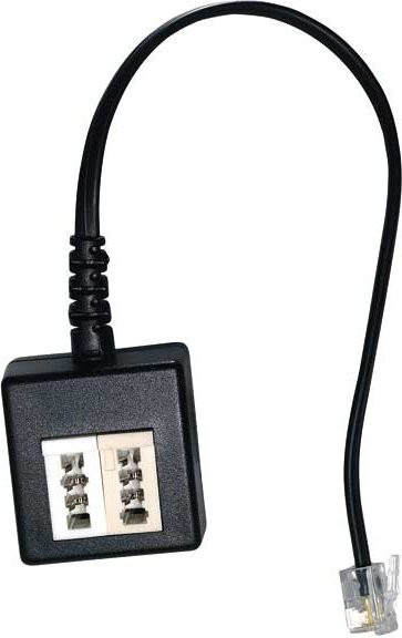 Vivanco Telefon Adapter International TAE-NF-Kupplung auf RJ11-Stecker 4p4c, Schwarz, Länge: 0,15 m - Bild 1