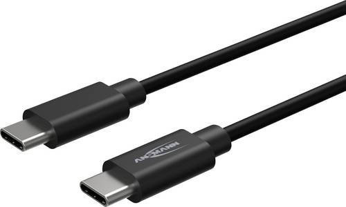 Ansmann USB-C zu USB-C Daten- und Ladekabel, Schwarz, 60 cm - Bild 1