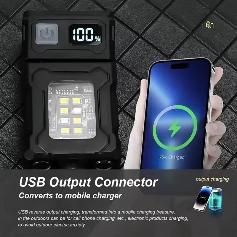 ZHIYU Mini wiederaufladbare LED-Taschenlampe mit COB-Licht, Magnet-Arbeitslampe und Stiftclip in Schwarz mit rotem und blauem Licht - Bild 2
