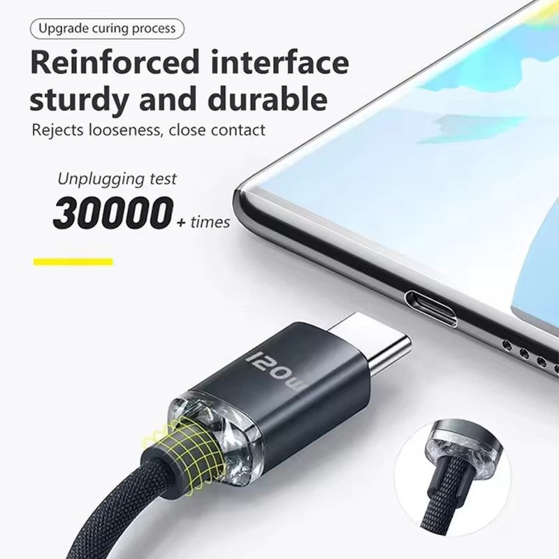 NNBILI USB-A auf USB-C Schnellladekabel 6A in Grün für 120W Quick Charge kompatibel mit Huawei, Xiaomi, Samsung und OnePlus - Bild 2