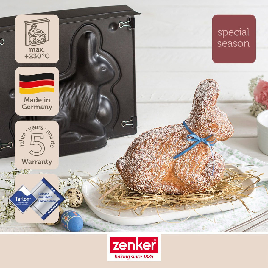 Zenker Backform Hase Special mit Antihaftbeschichtung B: 21,5 cm, T: 19 cm - Bild 2