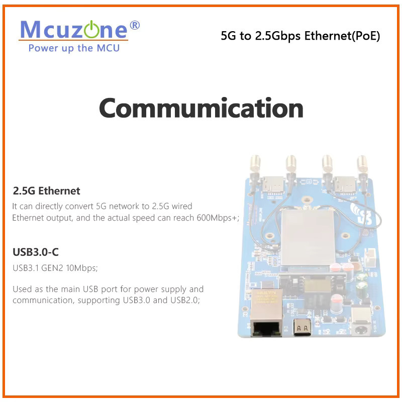 MCUZONE MR5210P V3 5G Router mit 2,5 Gbit/s Ethernet PoE und 4-lagiger Architektur, unterstützt RM551E-GL, RM500U-EA, RM530N-GL, RM520N-GL und RM521F - Bild 2
