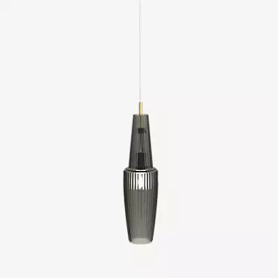 Mawa Gangkofner Pisa Pendelleuchte aus Glas in Grau und Gold/Messing - Bild 1
