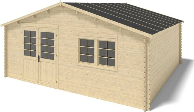 Altanka Gartenhaus Gerätehaus aus Fichte in Braun mit Satteldach, B x T: 6 x 6 m - Bild 1
