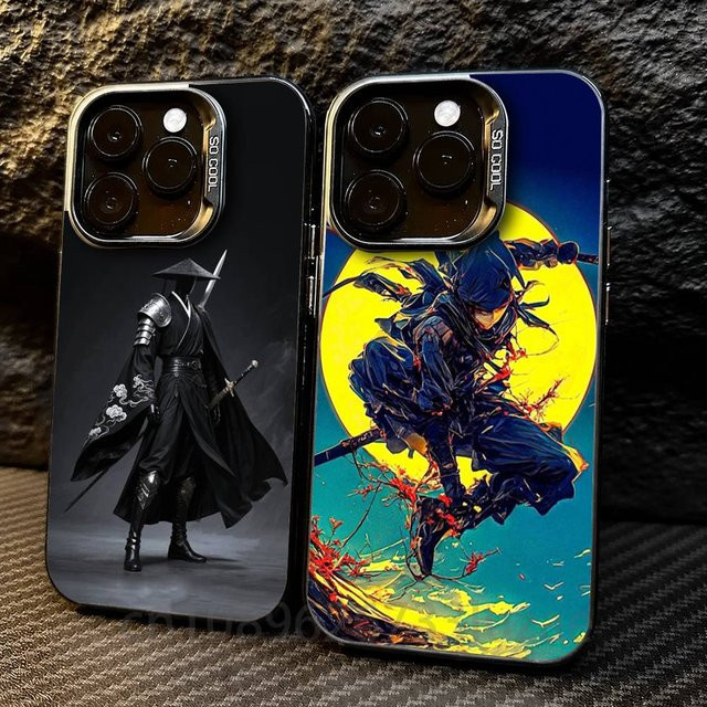 Cyber Samurai Schutzhülle für iPhone 17 16 15 14 13 12 11 Pro Max Plus mit matter stoßfester Rückseite - Bild 1