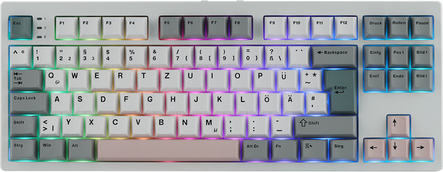 Epomaker TH87 Mechanische Tastatur mit deutschem TKL Layout, Hot-Swap, Gasket Mount, kabellos via Bluetooth, 2,4GHz oder Kabel für PC und Mac - Bild 1