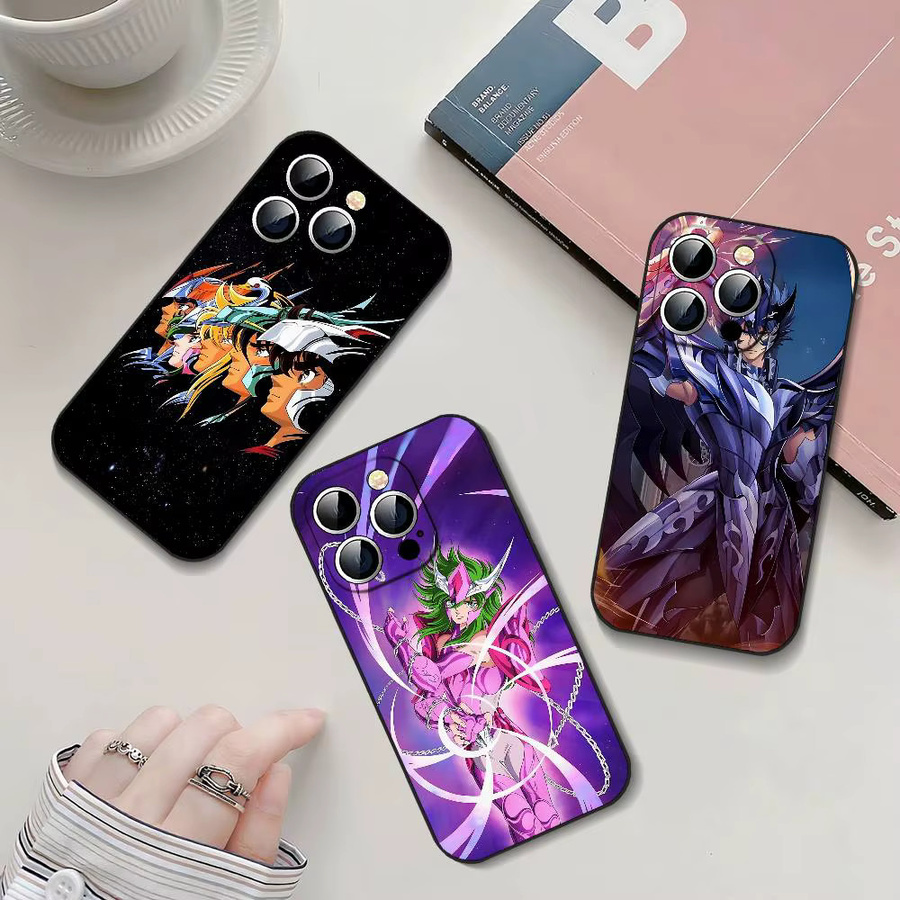 S-Saint S-Seiya Knights Of The Zodiac Handyhülle Schwarz für iPhone 17, 16, 15, 14, 13, 11 Pro Max, Plus, X, XR, XS Max und 13 Mini - Bild 2