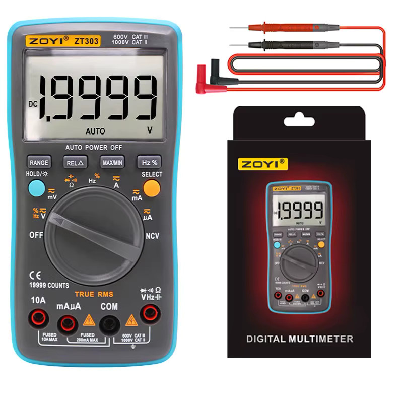 ZOYI True RMS Digital-Multimeter ZT-303 mit automatischer Bereichswahl, Amperemeter, Voltmeter, Kapazitäts- und Temperaturmessung sowie NCV - Bild 3