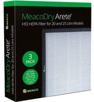 Meaco Dry Arete One H13 HEPA-Filter für 20L und 25L Modelle, 3 Stück, Weiß - Bild 1