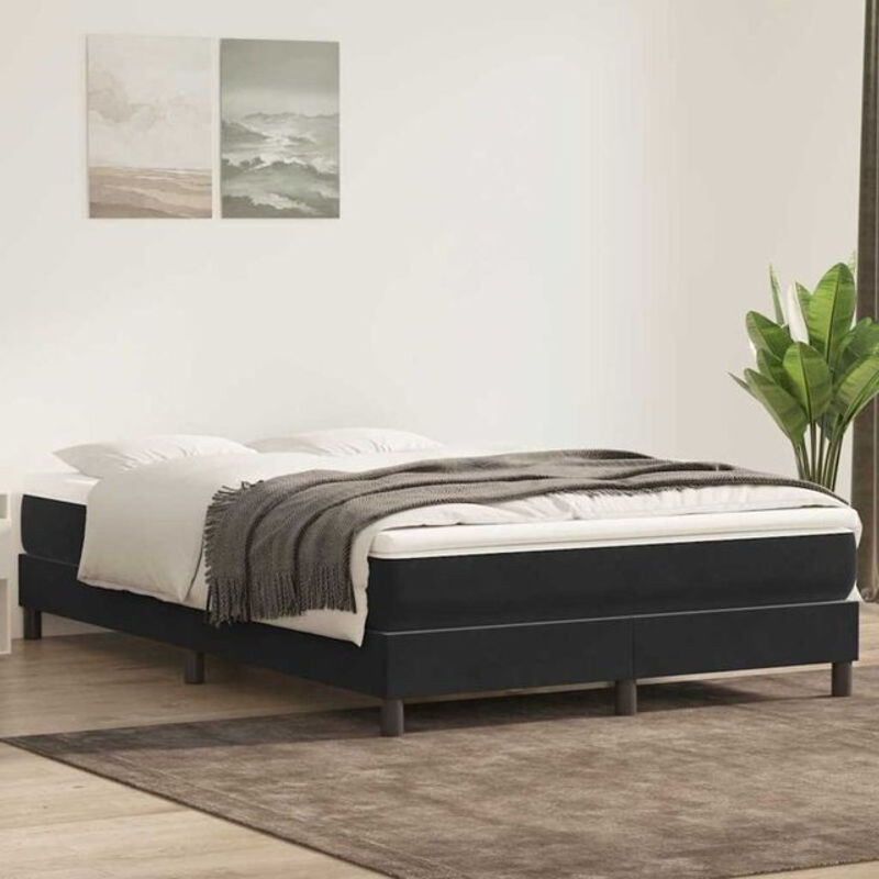 vidaxl Boxspringbett in Schwarz aus Samt ohne Matratze B/T/H: 160 x 220 cm - Bild 1
