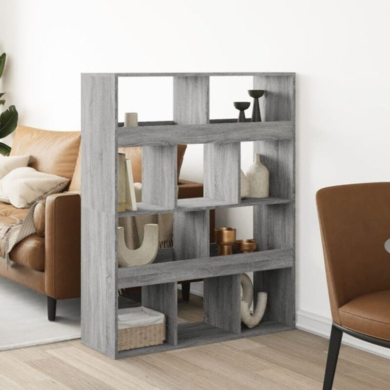 Vidaxl Raumteiler Grau aus Holzwerkstoff, freistehend, B/T/H: 100 x 33 x 125,5 cm - Bild 1