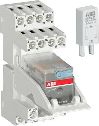 ABB CR-M230AC4LGSS Interfacerelais in Grau mit 4 Wechsler und max. 6A Schaltstrom - Bild 1