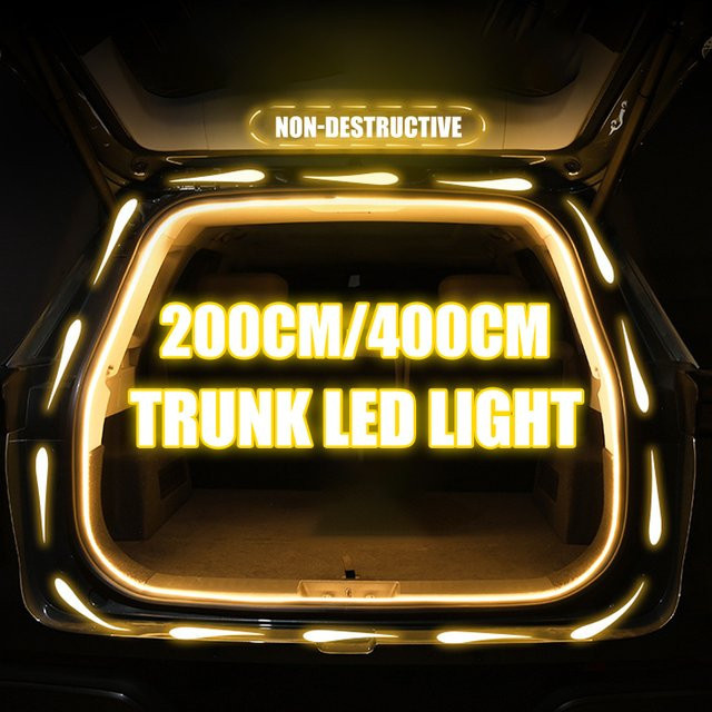 Flexible LED Kofferraum Lichtleiste aus PVC mit automatischer Induktion in Gelb für SUV und MPV - Bild 1