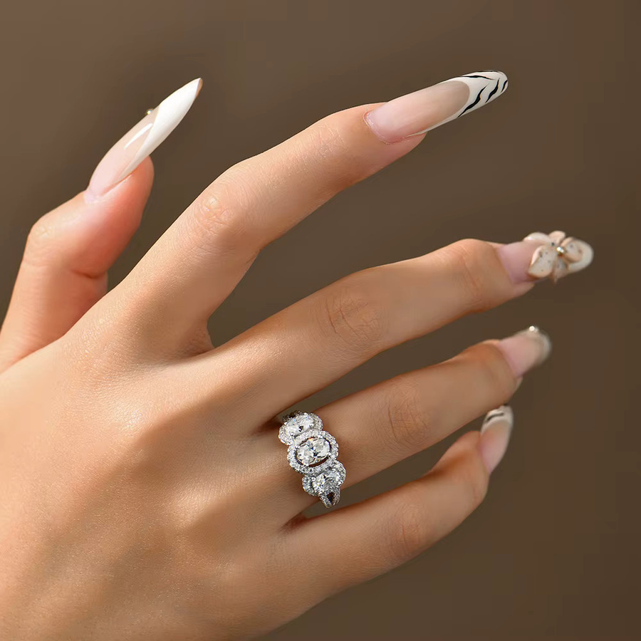 ATTAGEM Ringe, 925 Silber, Moissanit, Damen - Bild 4