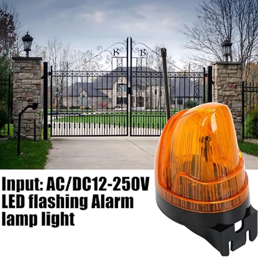 KUANGZIPENG LED Signal-Alarmleuchte für Garagentore zur Notfallwarnung, Wandmontage, Gelb/Orange, 12V 24V 220V - Bild 3