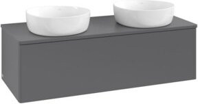 V&B Waschtischunterschrank Antao mit Beleuchtung, Anthrazit lackiert, B/T/H: 120 x 50 x 50 cm - Bild 1