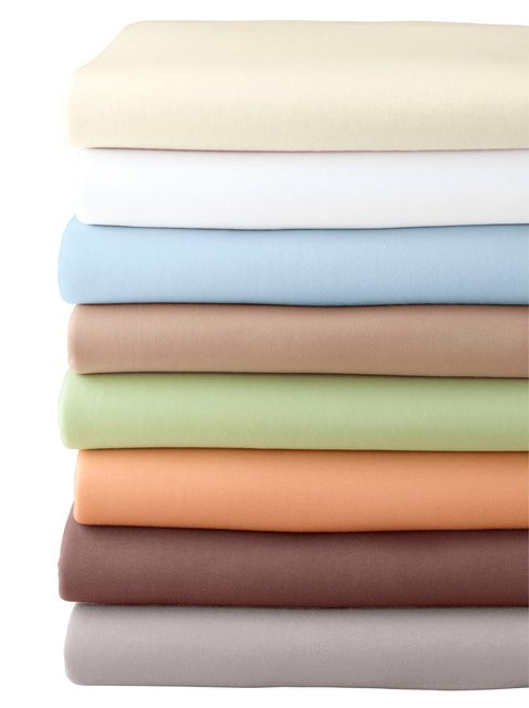 Wäschepur Betttuch aus Mako-Jersey in Beige, 100% Baumwolle - Bild 1