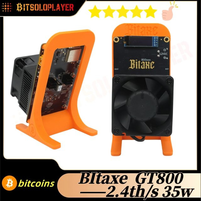 Bitaxe GT 800 ASIC-Miner von Bitsoloplayer in Orange mit 2.4Th/s und 35W für BCH SHA256 Krypto-Mining inklusive Übertaktungsmodus - Bild 1