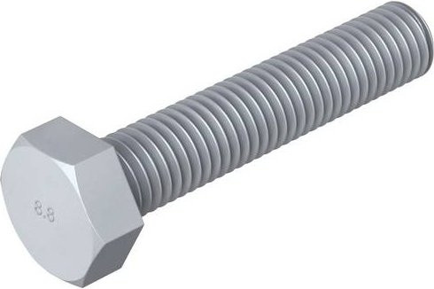 OBO Bettermann Sechskantschraube M12x60 aus Stahl in Silber, 50 Stück - Bild 1