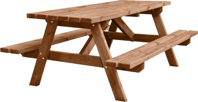 Intergard Picknicktisch Luxe aus Kiefernholz in Braun, B/T/H: 180 x 75 x 75 cm - Bild 1