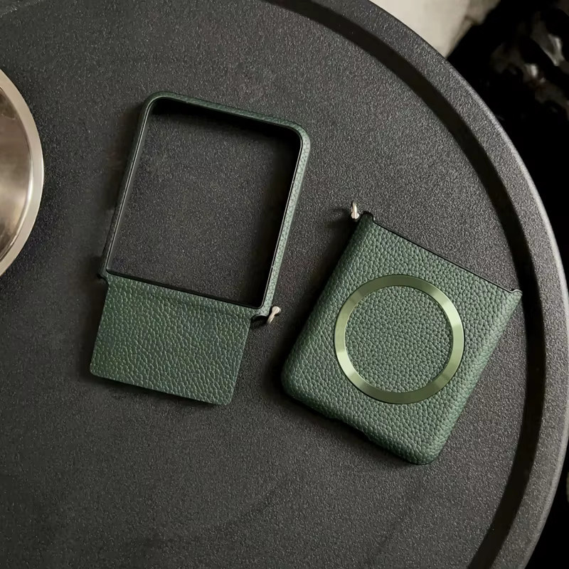 Retro Handyhülle aus PU-Leder mit Haken für Motorola Moto Razr, Farbe: Grün - Bild 2
