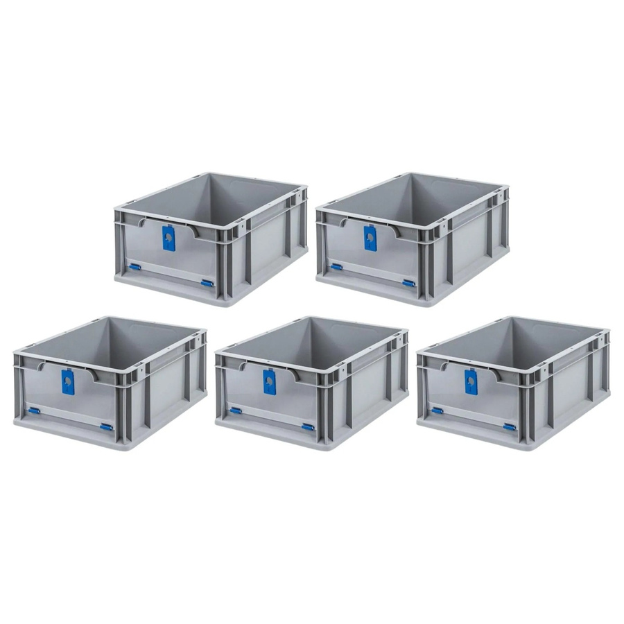 PROREGAL SparSet 5x Eurobox NextGen Insight Cover Transportboxen in Blau, H x B x T: 17 x 30 x 40 cm, 16 Liter - Bild 2