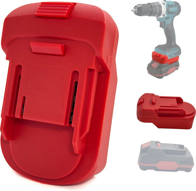 Batterieadapter-Konverter von Parkside für Lidl X20V Team Lithium zu Makita 18V Li-Ion Elektrowerkzeuge in Rot - Bild 1