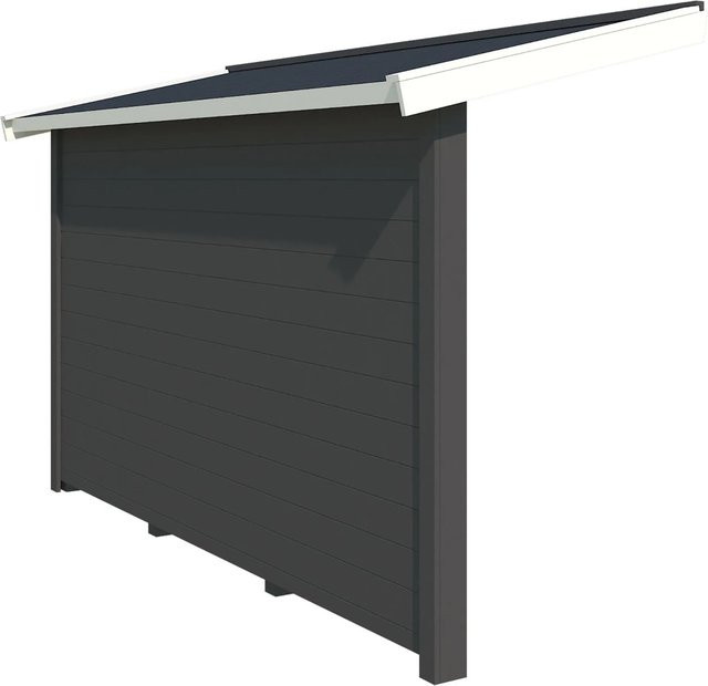 Lasita Maja Schleppdach mit Seitenwand in Grau, B/H: 280 x 90 cm - Bild 1