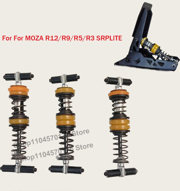 MOZA Racing Pedal Mod Kit mit hydraulischen Federdämpfern für Kupplung, Gas und Bremse in Schwarz, kompatibel mit MOZA R12, R9, R5, R3 und SRPLITE - Bild 1