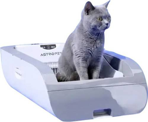 Astropet Selbstreinigendes Katzenklo in Weiß und Grau - Bild 1
