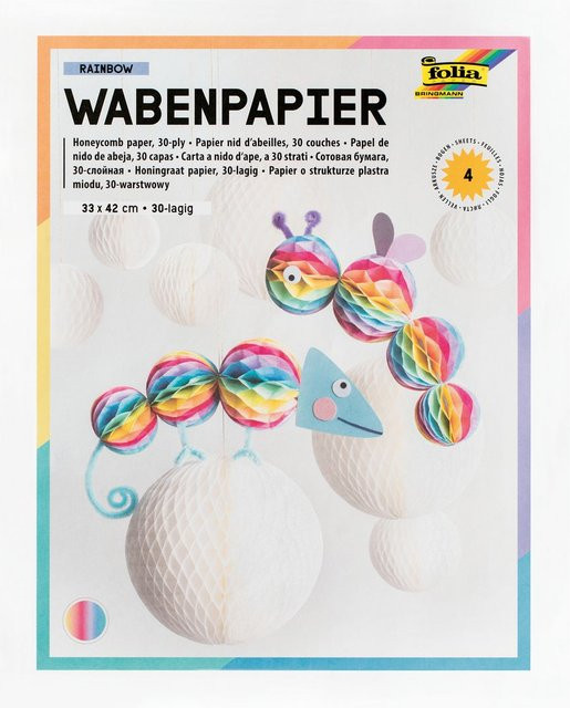 30-lagiges Wabenpapier Rainbow in Multicolor (FSC-zertifiziert) - Bild 1