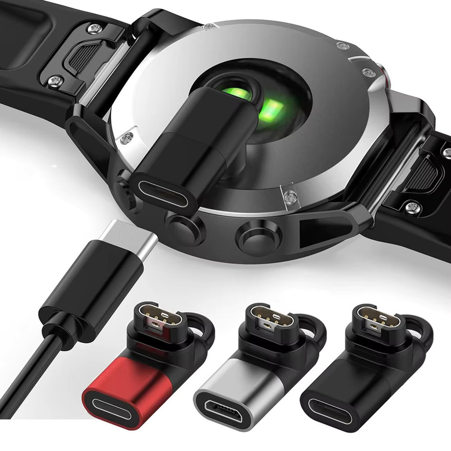 ZENHEO Ladegerät Adapter für Garmin Fenix 7/8/6/5, Forerunner 158/255 sowie Venu und Vivoactive mit Micro USB, iOS und Typ C Anschlüssen - Bild 4