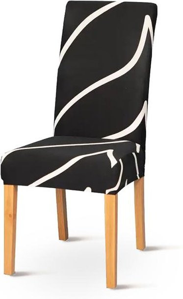 BRHUIXUE Stretch-Stuhlhussen aus Spandex für Esszimmerstühle, Schwarz - Bild 1