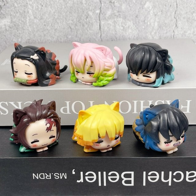 MINISO Demon Slayer Katze Actionfigur, 6-teiliges Set - Bild 1