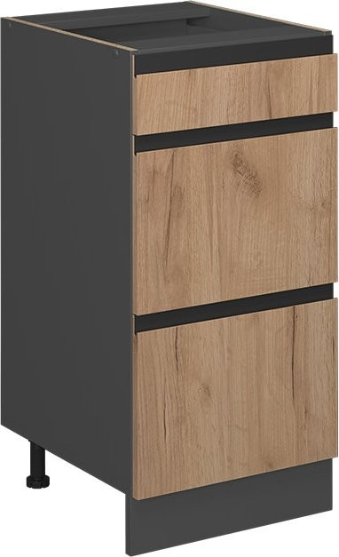 Vicco Küchenunterschrank R-Line J-Shape mit Schubladen, Eiche und Anthrazit, Breite: 40 cm - Bild 1