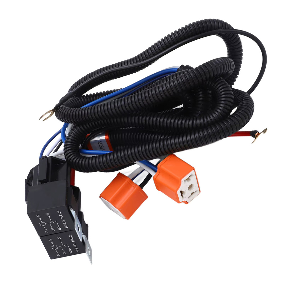 Aramox H4 Negativ-Scheinwerferrelais Konvertierungskabelbaum in Schwarz für H6054 H5054 H6054LL 6014 6052 6053 - Bild 2