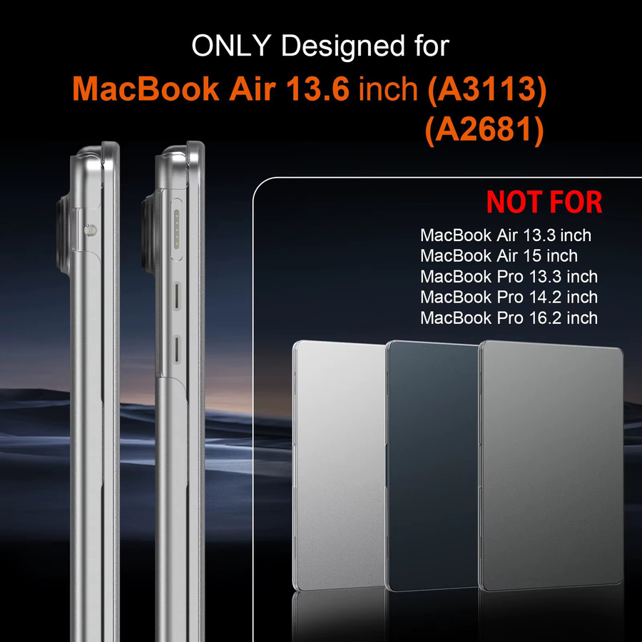 EooCoo Schutzhülle für MacBook Air 13 Zoll (Modelle 2022–2025, M4/M3/M2/A3240/A3113/A2681) in Frost Clear oder Girly Pink - Bild 6