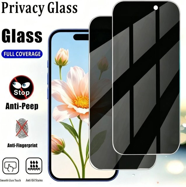 ZMZE 2er-Pack Anti-Spionage Panzerglas für iPhone 17 16 15 14 13 12 11 Pro Max Plus Mattierter Displayschutz - Bild 1