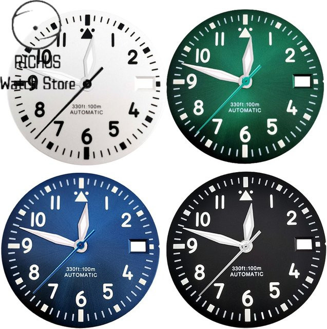 Uhrenzubehör Zifferblatt, 29 mm, NH35, Automatikwerk, Schwarz - Bild 1