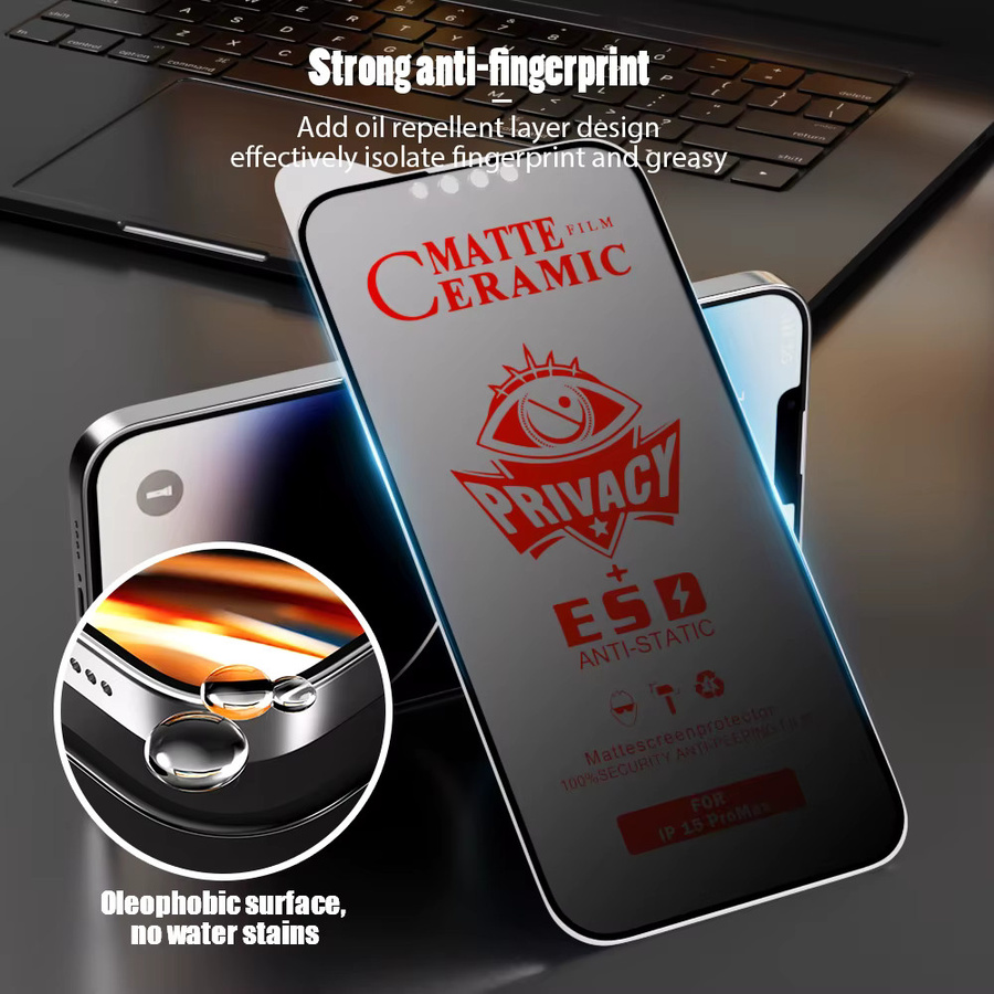 3-5 Stück Matte Keramik-Displayschutzfolie mit Privatsphäre-Funktion für Apple iPhone 11 bis iPhone 17 Pro Max Plus SE Transparent - Bild 5