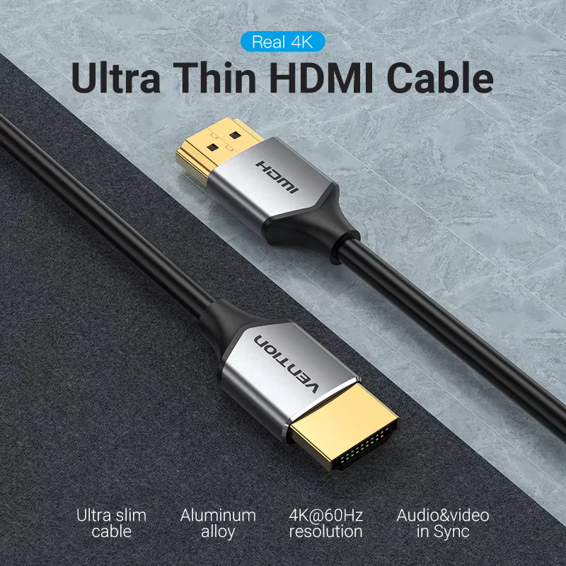 Vention HDMI 2.0 Kabel für 4K@60Hz mit 18 Gbit/s und Dolby Vision in Schwarz oder Grau - Bild 2