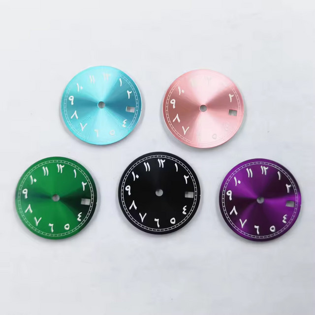 NEITON Zifferblatt, 29 mm, grün leuchtend, Schwarz Blau Grün Rosa Lila, für NH34 NH35 Uhrwerk - Bild 1