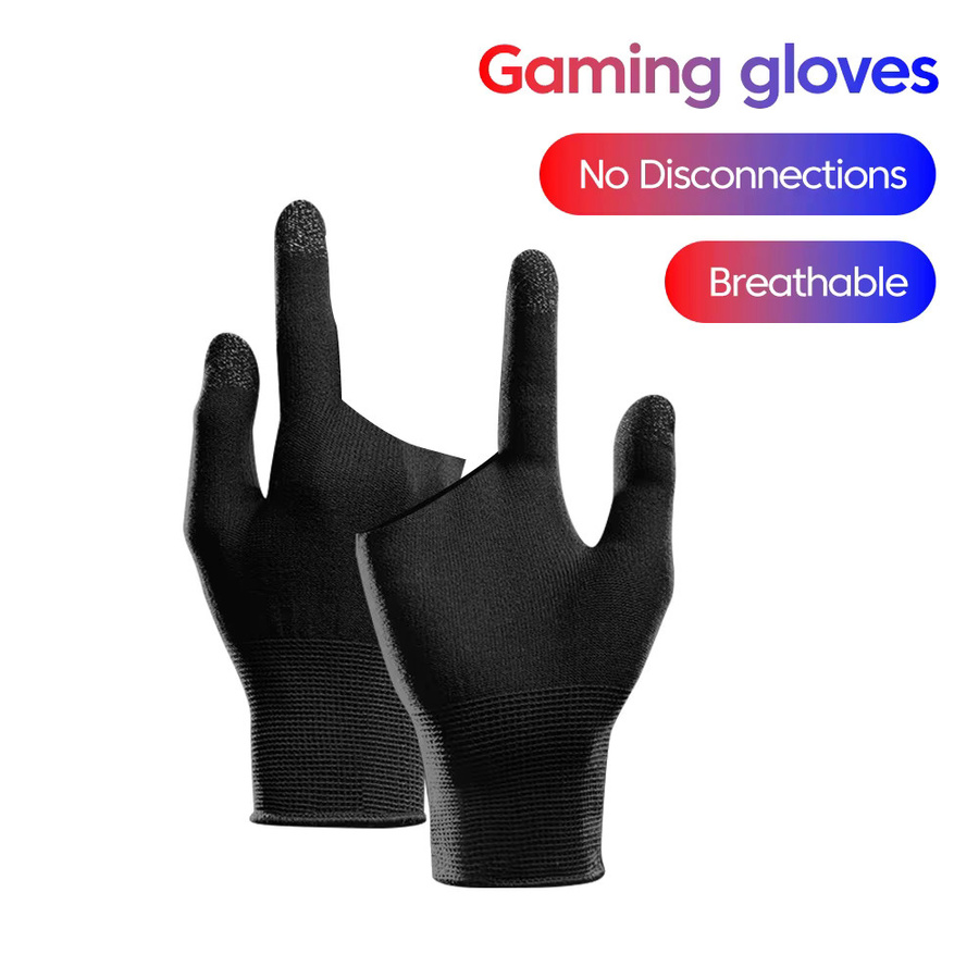 Atmungsaktive Gaming-Handschuhe in Schwarz mit Anti-Schweiß-Touchscreen-Fingerspitzen für mobile Spiele - Bild 6