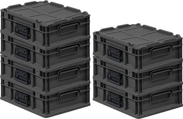 PROREGAL Supersparset 7x Eurobox Nextgen Portable Transportbehälter Schwarz, H x B x T: 13,5 x 30 x 40 cm, 11 Liter - Bild 1